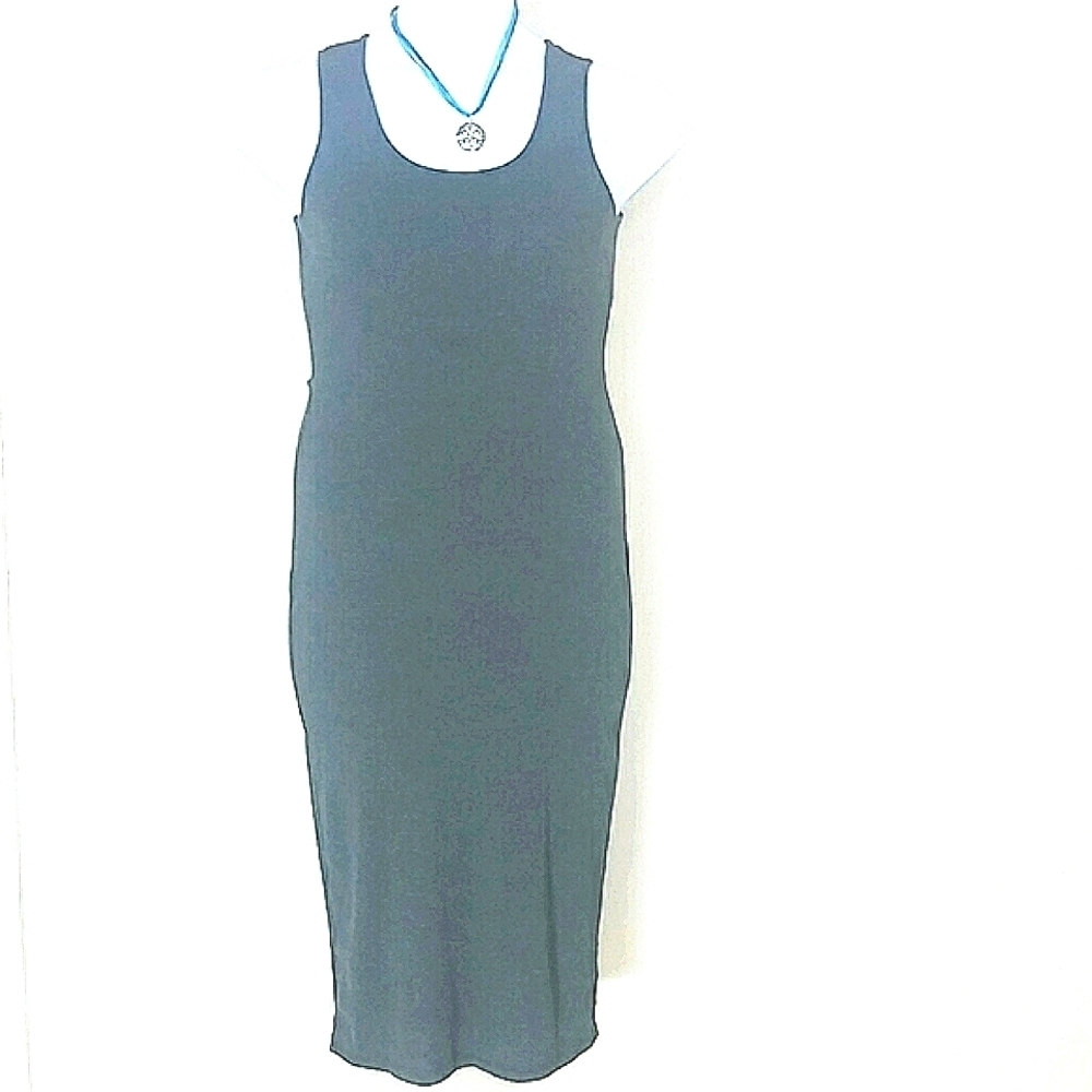 *Dress sundress racerback tank MIDI stretch gray